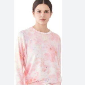 PJ Salvage Size Small Tie-Dye Crewneck Sweatshirt Pink Multicolour